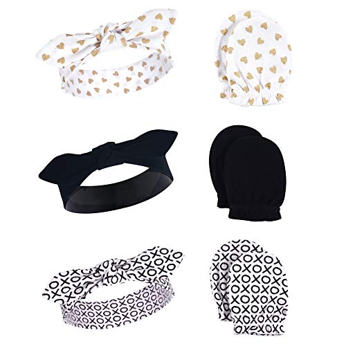 Image of Hudson Baby Baby Girls' Cotton Headband and Scratch Mitten Set