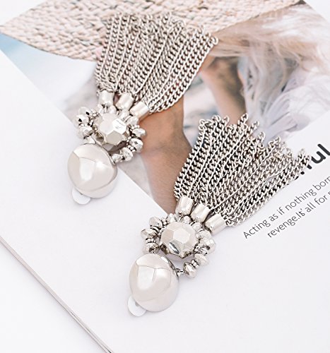 Bohemian Tassel Chandelier Dangle Earring For Women Clip On Earrings Long Drop Statement Earrings4