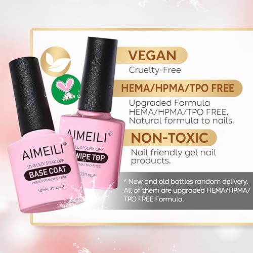 AIMEILI Set Gel Base Transparente y Top Coat miniatura 6