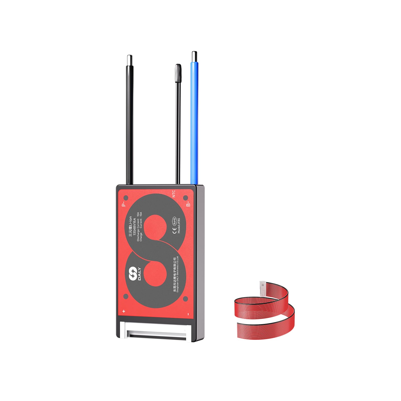 DALY 4S-16S BMS 15A to 200A Protection Board with Balance Wire and Temperature Sensor for Lithium Battery Pack(Li-ion 13S 48V,15A)