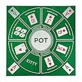 MBGBrybelly Royal Rummy Play Mat - 24' x 24' Green Felt Mat - Classic Family Casino Card Games of Bets and Bluffs - for Fans of Poker, Michigan Rummy, and Rummy Games - 30+ Min Gameplay, 2-9 Players