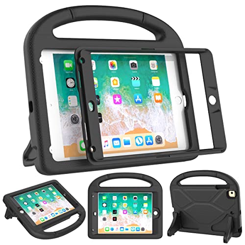 Image of SUPLIK Kids Case for iPad mini 4/5 (7.9"), Built-in Screen Protector Durable Shockproof Protective Cover with Handle Stand for 7.9 inch Apple iPad mini 4th/5th Generation, Black