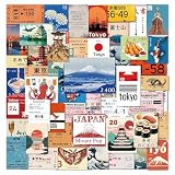 TLDBATICE 100 Stück Japanische Aufkleber, Anime & Reise Sticker Set, Tokyo Sakura Vintage Kawaii Aufkleber, Wasserdicht Vinyl Ohne Wiederholung für Laptop Koffer Handy Scrapbook