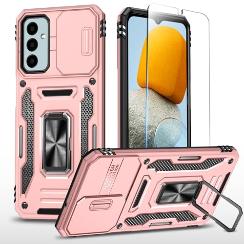 SunStory for Samsung Galaxy A15 5G Case with HD Screen Protector & Slide Camera Cover & Kickstand, Samsung A15 5G Case [Military-Grade] Phone Case for Samsung Galaxy A15 5G (RoseGolden)