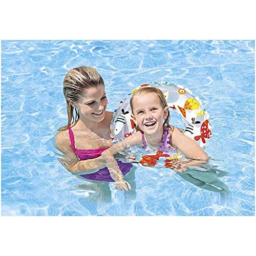 Intex Kinder Lively Print Swim Rings Lively Print Swim Rings, Pink Octopus/Coral Reef Fish/Realistic Starfish, 51, 59230NP