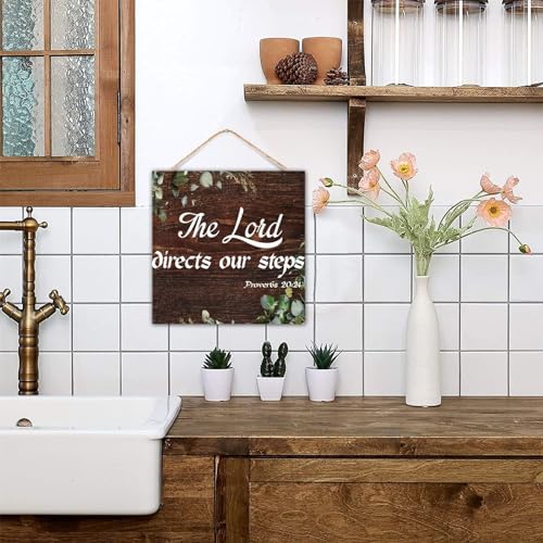 Decoración de pared Proverbios 20:24 en madera para transformar espacios vacíos 8