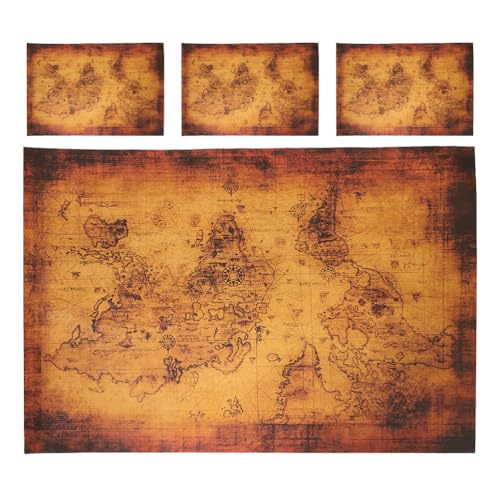 BESPORTBLE 4 mapas de papel del tesoro pirata: mapas imprimibles para juegos de, juegos de rol y actividades familiares - Artículos para fiestas