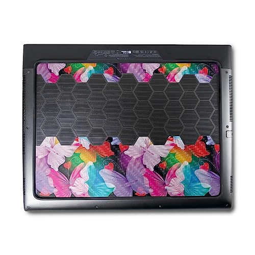 Image of MightySkins Carbon Fiber Skin Compatible with Alienware M18 R1 (2023) Full Wrap Kit - Prismatic Butterflies | Protective, Durable Textured Carbon Fiber Finish | Easy to Apply | Made in The USA
