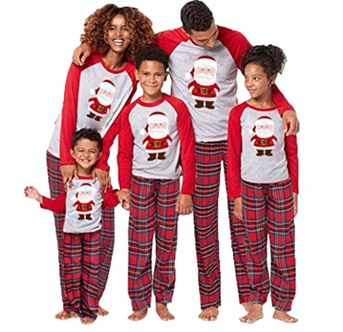 SAMGU Familie kerstpyjamaset bijpassende lange mouwen nachtkleding ouder-kind nachtkleding voor mannen vrouwen meisje jongen baby - Afbeelding 3