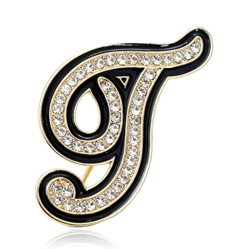 Image of Letter Brooches and Pins for Women A-Z Initial Brooch Pins for Socks Backpacks Crafts Fashion Crystal Rhinestone Initial Pins Trendy Custom Jewelry for Men Women