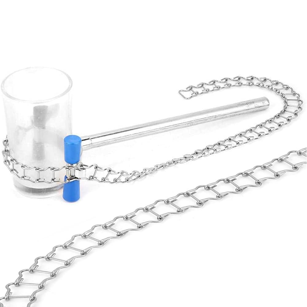 TopHomer 13.78 Inches Clip Beaker Chain Clamp, Adjustable Stainless Steel Laboratory Beaker Fixing Tool for 1.18-4.72 Inches Dia Containers, Chemical Equipment
