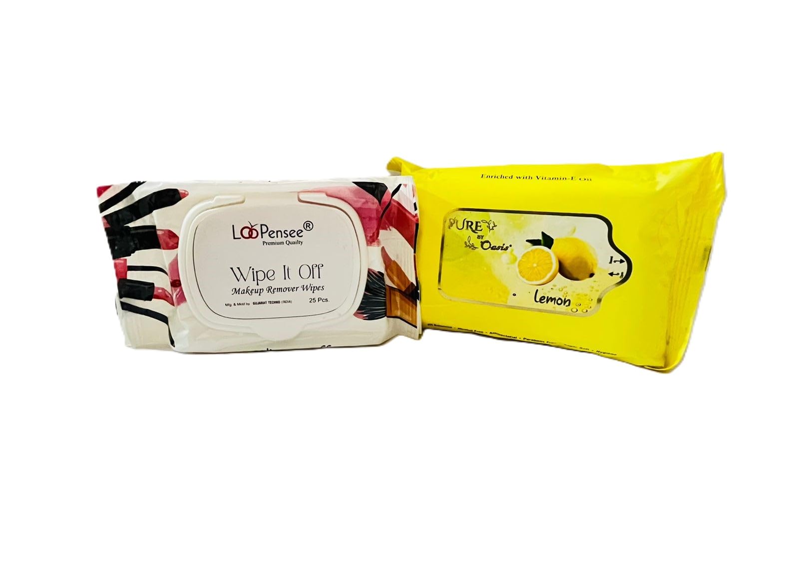 Face wipes | La Pensee Wipe It Off Makeup Remover Wipes, & Vitamin E Oil Lemon Fragrances, 50 Pieces | Set of 2 |-image-1