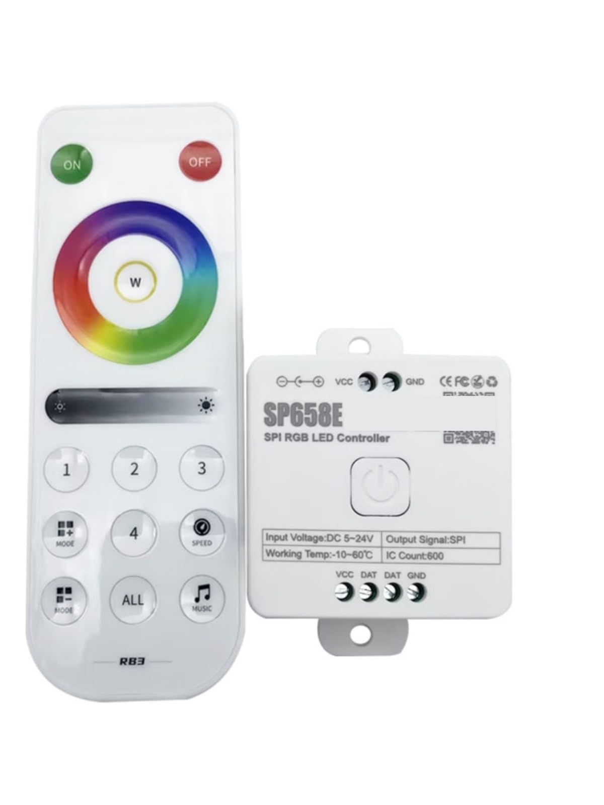 Controlador de música RGB colorido SP658E Controlador de voz 5-24V(RC3)
