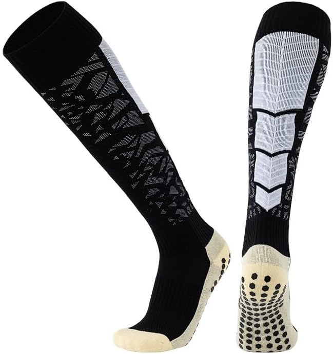 Knee Over Football Socks Thick Anti Slip Long Tube Sports for Circulation, Athletic Recovery & Travel