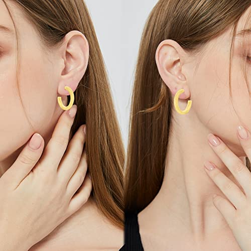 4 Pair Thick Gold Hoop Earrings For Women,Small Gold Hoop Earrings,14K Gold Hoop Earrings,Gold Huggie Earrings,Gold Plated Hoop Earrings #TOP4