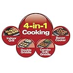 Hamilton Beach 4-in-1 Indoor Grill & Electric Griddle Combo with Bacon Cooker, Opens Flat to Double Cooking Surface, Removable Nonstick Plates, Black & Silver (25601) - Image 2