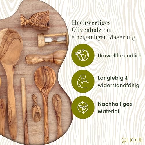 OLIQUE Schlüsselanhänger personalisiert, Olivenholz - Handgemachter Anhänger mit Gravur als individuelles Geschenk (Herz 3D)