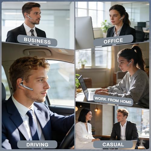 Bluetooth Headset, 100Hrs Bluetooth 6.1 Earpiece, HD Audio, Mute Button - image 8