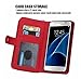 Hynice S7 Wallet Case, Magnetic Detachable S7 Wallet Purse Samsung Galaxy S7 Leather Folio Flip Slim Case with Zipper Credit Card Slots, Card Holder, Wrist Strap Wallet for Women Men(Lichi-Red)