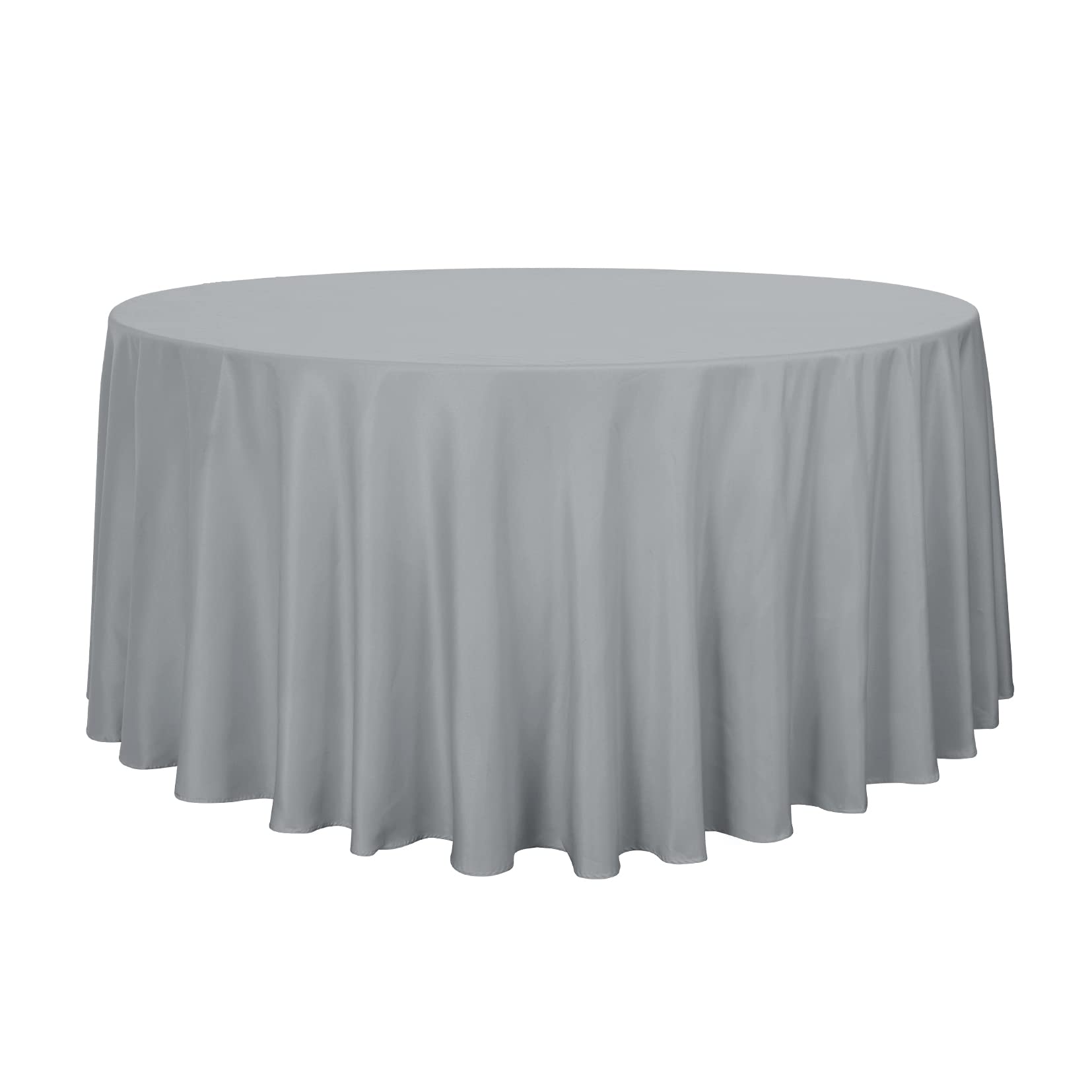 sancua Round Tablecloth, 120 Inch, Silver Grey | Water Resistant Spill Proof, Washable Polyester Cloth, Decorative Fabric Cover, For Dining, Buffet Parties and Camping