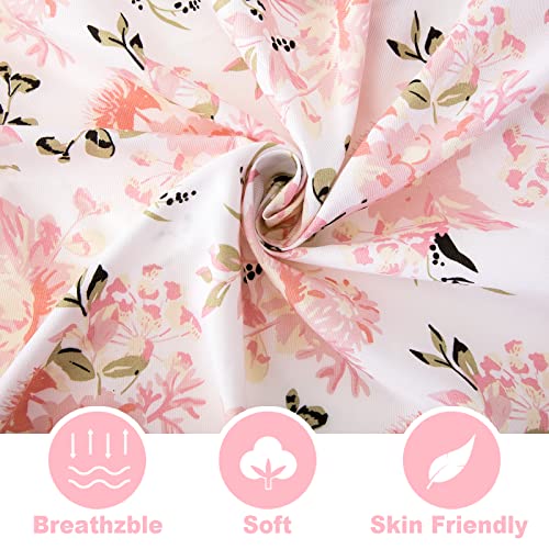 Image of Crib Sheets Girl 2 Pack Set, 2 Pack Toddler Bed Sheets Set, Floral Print Fitted Crib Sheet for Standard Crib & Toddler Mattress