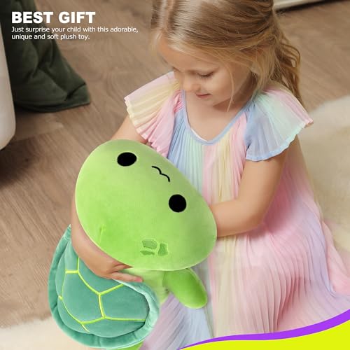 shownicer Plüschtier Schildkröte Kuscheltier Stofftier Kawaii Schildkröte Plüsch Kissen Spielzeug Wurfkissen Schmusetier Geschenk für Kinder Mädchen 12+ Jahre (Grün, 30cm)