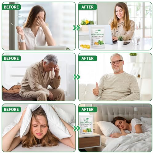 Oregano öl, Oregano Öl Kapseln120 Softgels, 165mg Carvacrol,6000mg Oregano-Kräutersupplement, 2 in 1 6000mg Oreganoöl mit Schwarzkümmelöl 200mg