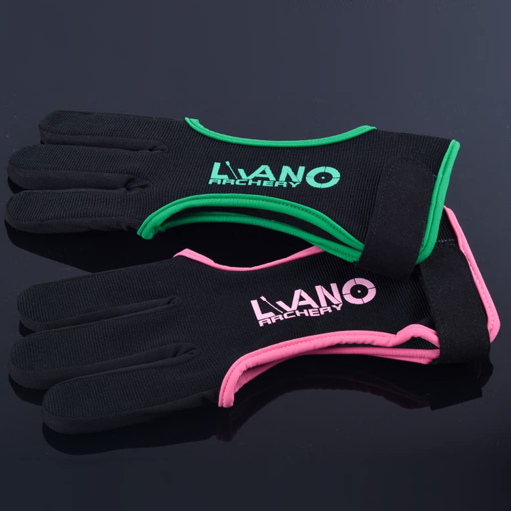 Tiro con l'arco Finger Guard Guanto portatile a tre dita Comodo tiro con l'arco Feild Guanti da tiro leggeri per giovani adulti principianti rosa S