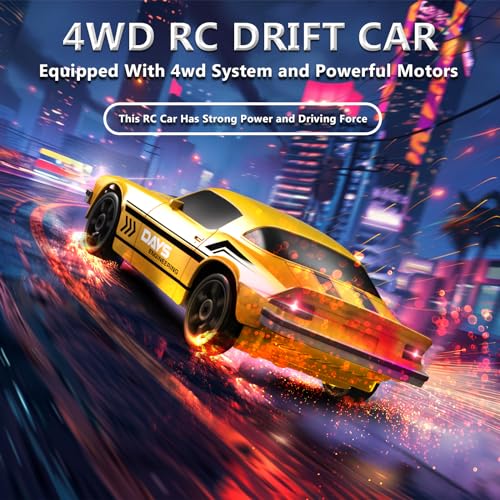 Image of RC Drift Car 1:24 Remote Control Car 4WD 15KM /H High Speed Racing Sport Car with LED Lights RC Cars Toy for Kids Boys Girls Adults Gifts Birthday Christmas