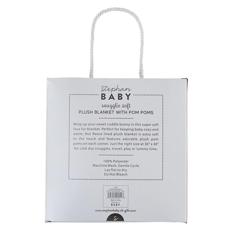 Miniatura 2 de Stephan Baby Sombreros y mantas para recién nacidos, colección Winter Wonderland, 30 x 40 pulgadas, manta de bebé, conejo de peluche