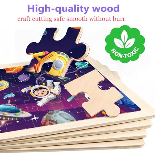 Rompecabezas de madera para niños de 3 a 6 años, 4 paquetes de 24 piezas, juguetes educativos para preescolar, regalos para niños y niñas miniatura 5