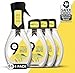 9 Elements Natural Dish Soap, Dishwashing Liquid with Lemon Essential Oils, Made with the Power of Vinegar, 1 Dish Spray Starter Kit & 3 Refills (64 oz Total)