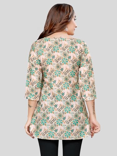 Image of Cotton Blend Printed Short Kurti Tunic Top SS 166