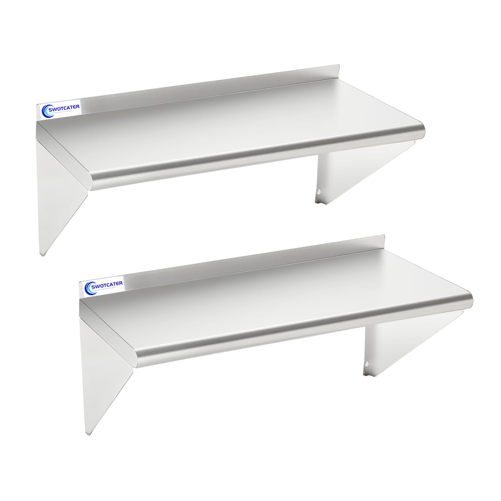 2 pack stainless steel shelf 1234x4834 320lb commercial wall mounted metal shelving for home kitchen restaurant
