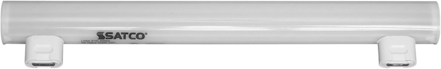 Satco S8191 T10 LED Linestra Light Bulb, S14s Base, 5W, 30000 Hour Rating, 330L, Warm White