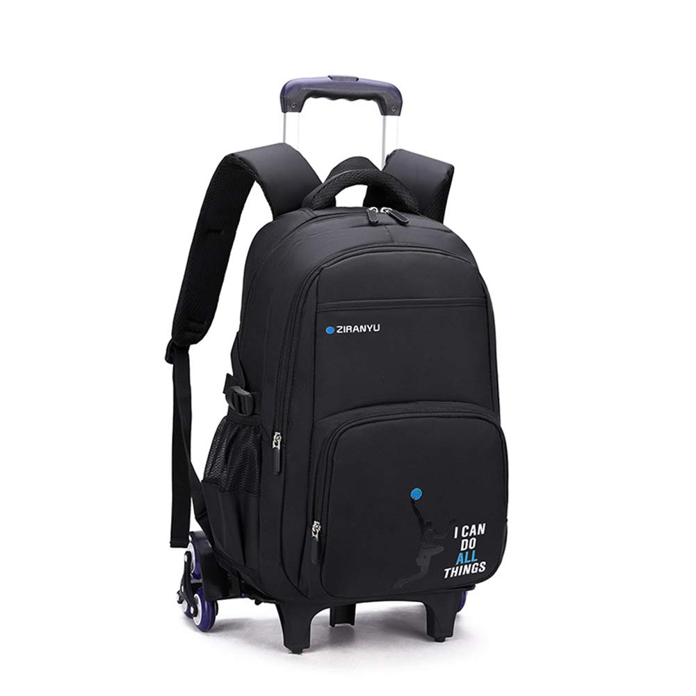 Buy Black Large Wheeled Bookbag Travel Rucksack Middle High School Boys