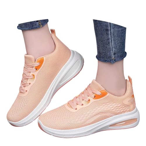 Baskets pour femme chaussures de course rétro en cuir à lacets respirantes