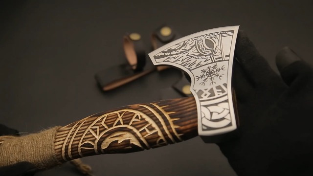 Amazon.com: SHINY CRAFTS - 雕刻維京斧頭- 送給戶外人士手工鍛造斧頭