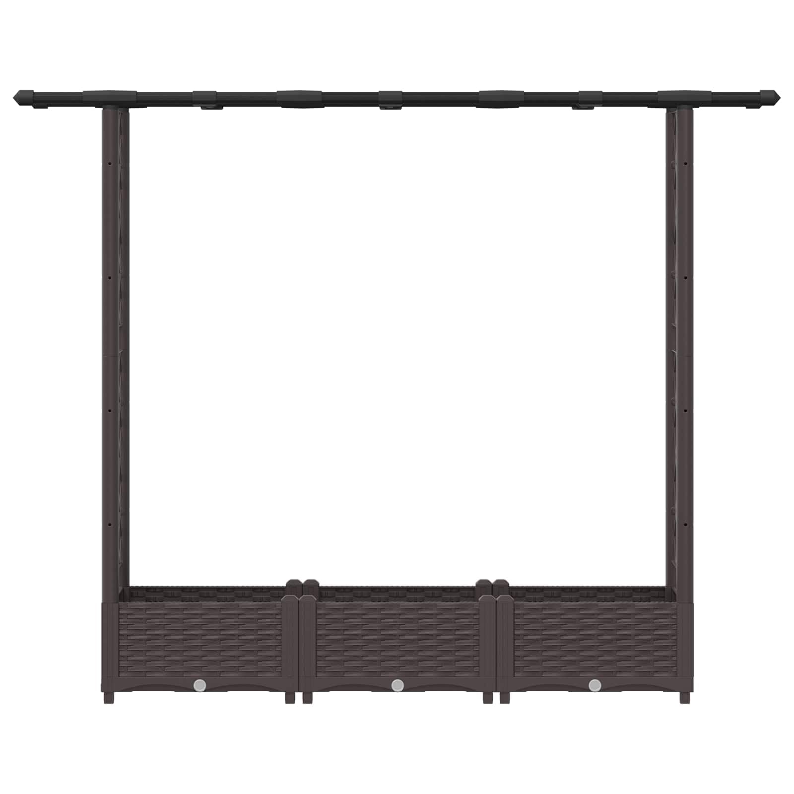 Hochbeet mit Rankgitter und Dach PP Pflanzkübel 164x40x121cm | Vertikales Gartenregal aus robustem Polypropylen für Terrasse und Balkon zur Aufzucht von Kletterpflanzen.
