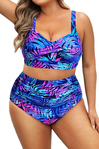 Image of Daci Women's Plus Size Bikini Sets - High Waisted Two-Piece Swimsuits with Tummy Control