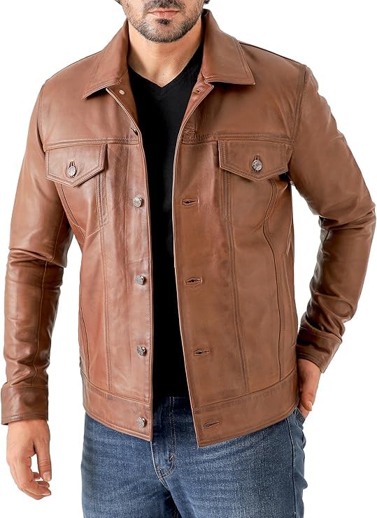Buy ORVIX Classic Trucker Fashion Leather Jacket Men - Premium
