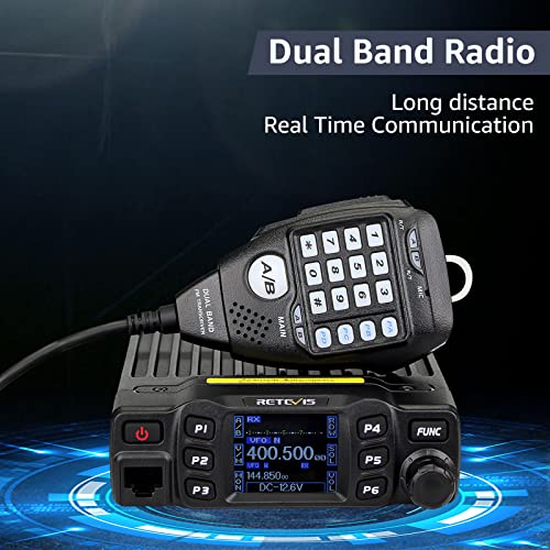 Retevis Rt95 Mobile Radio, Dual Band Mobile Transceiver, 200 Channels 180 Degree Rotatable Lcd Display, 2M 70Cm Mini Mobile Two Way Radio For Rv 4X4 Offroad (1 Pack) #TOP2