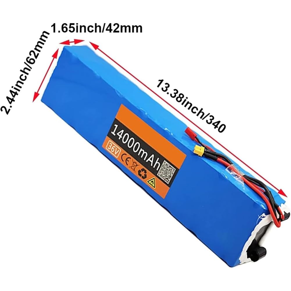 36V 10Ah 12Ah 14Ah Batería De Iones De Litio,para Patinete Eléctrico,con Cargador + BMS(XT30+JST,10Ah)