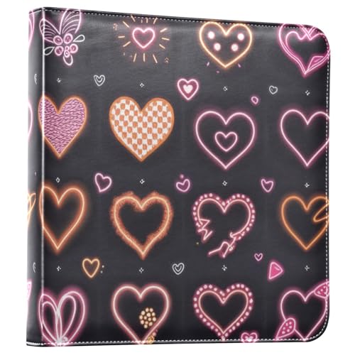 Álbum de Fotos Autoadhesivo DIY Scrapbook Álbum Corazones Brillantes Día de San Valentín Carpeta de 3 anillos 40 páginas 8x10 para recuerdos miniatura 1