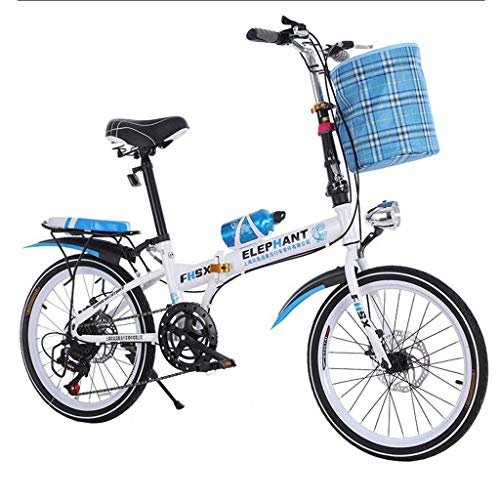 WLGQ Zusammenklappbares Auto Geschwindigkeitsänderung Auto 20 Zoll zusammenklappbares Fahrrad Scheibenbremse Fahrrad Männer und Frauen Ultraleichtes tragbares Fahrrad (Farbe: SCHWARZ, Größe: 150 – Bild 4