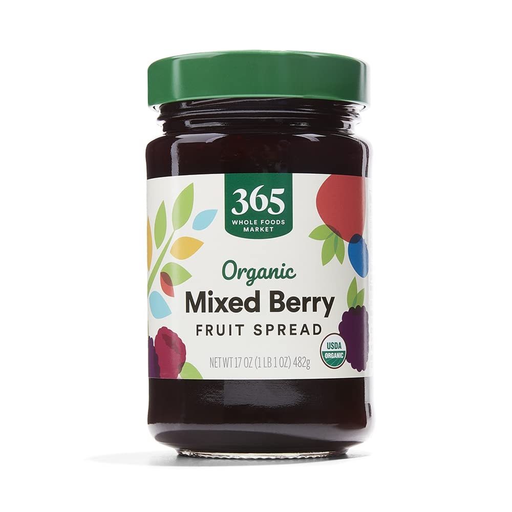 365 by Whole Foods Market, Organic Mixed Berry Fruit Spread, 17 Ounce 1.06 Pound (Pack of 1)