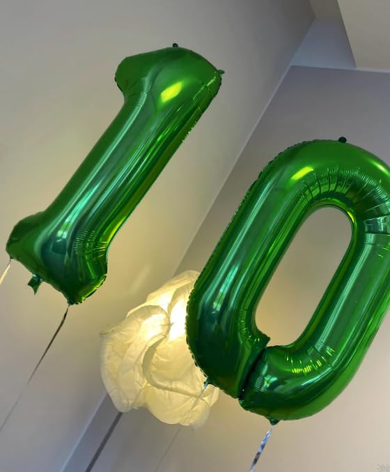 Green Number 27 Balloon 40 inch, 27 Number Balloons, 27th Green Birthday Decorations, 27 Year Old Women Men Green Party Supplies, St. Patrick's Day Games Theme Birthday Decorations - 9