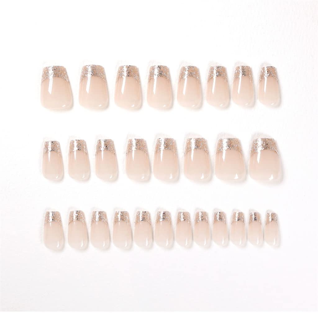 Press Acrylic Fake Nail Set Tip Full Cover Coffin Long False Nails Art Tips