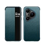 ZORSOME Compatible with Huawei Pura 80 Pro Plus Smart Clear View Cover,Ultra Slim Leather Flip Protective Cover Compatible with Huawei Pura 80 Pro Plus (Green)