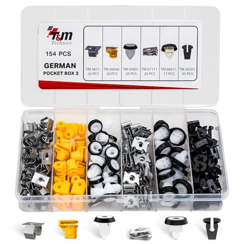 🚗【 COMPATIBILE CON LA MAGGIOR PARTE DEI VEICOLI 】: Il nostro set di clip e rivetti è pienamente compatibile con la maggior parte delle grandi marche (Volkswagen, Audi, Seat, Skoda…). Possono essere utilizzati su rifiniture e pannelli delle portiere, paraurti, modanature e anche sui copri motore. Queste clip sono funzionali al 100%.